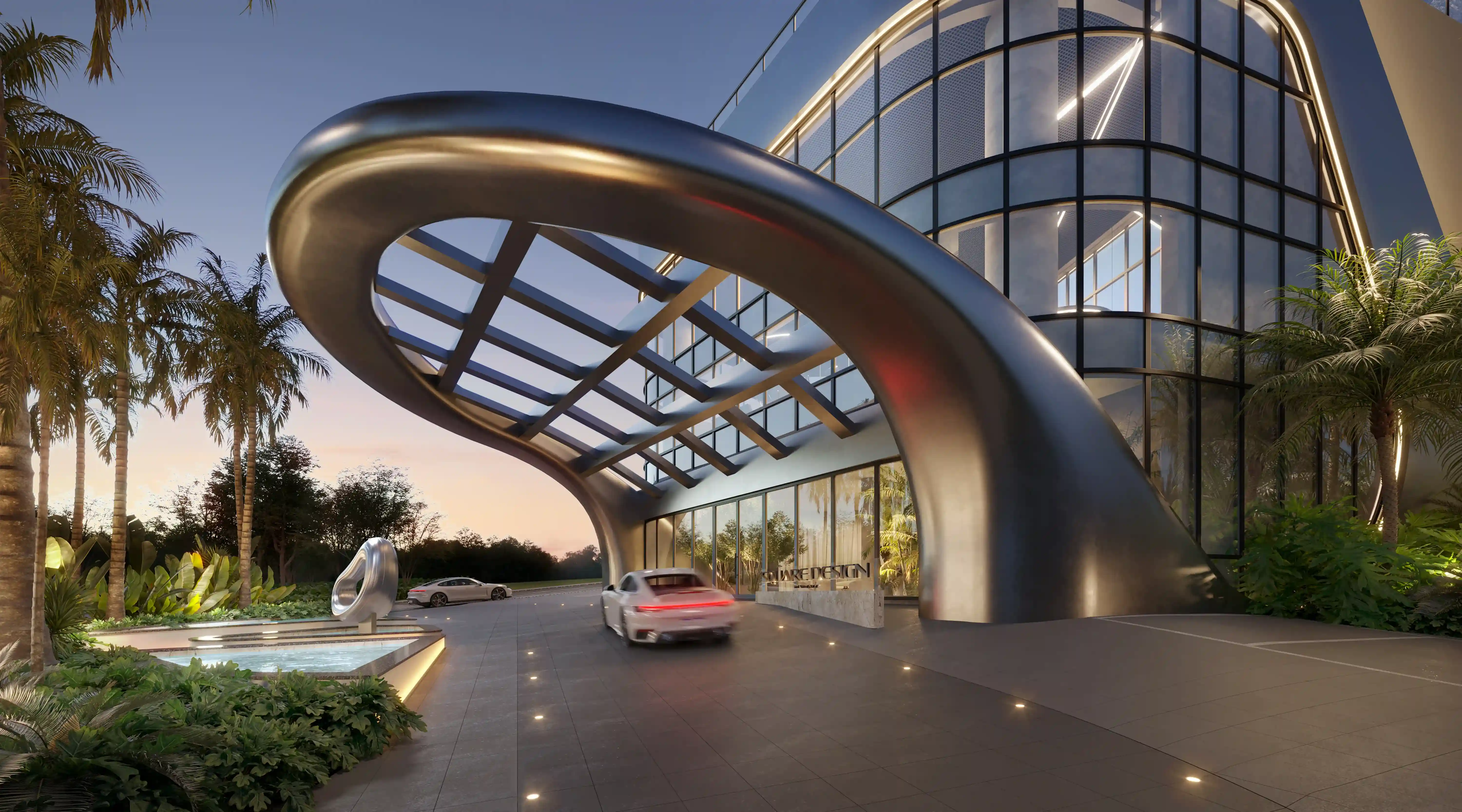 Port Cochère elegante na entrada - Square Design Residence